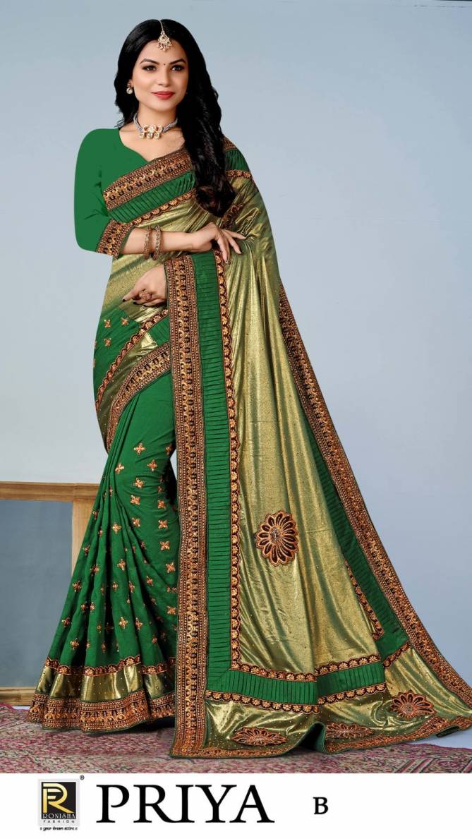 Priya By Ronisha Color Set Designer Sarees Catalog